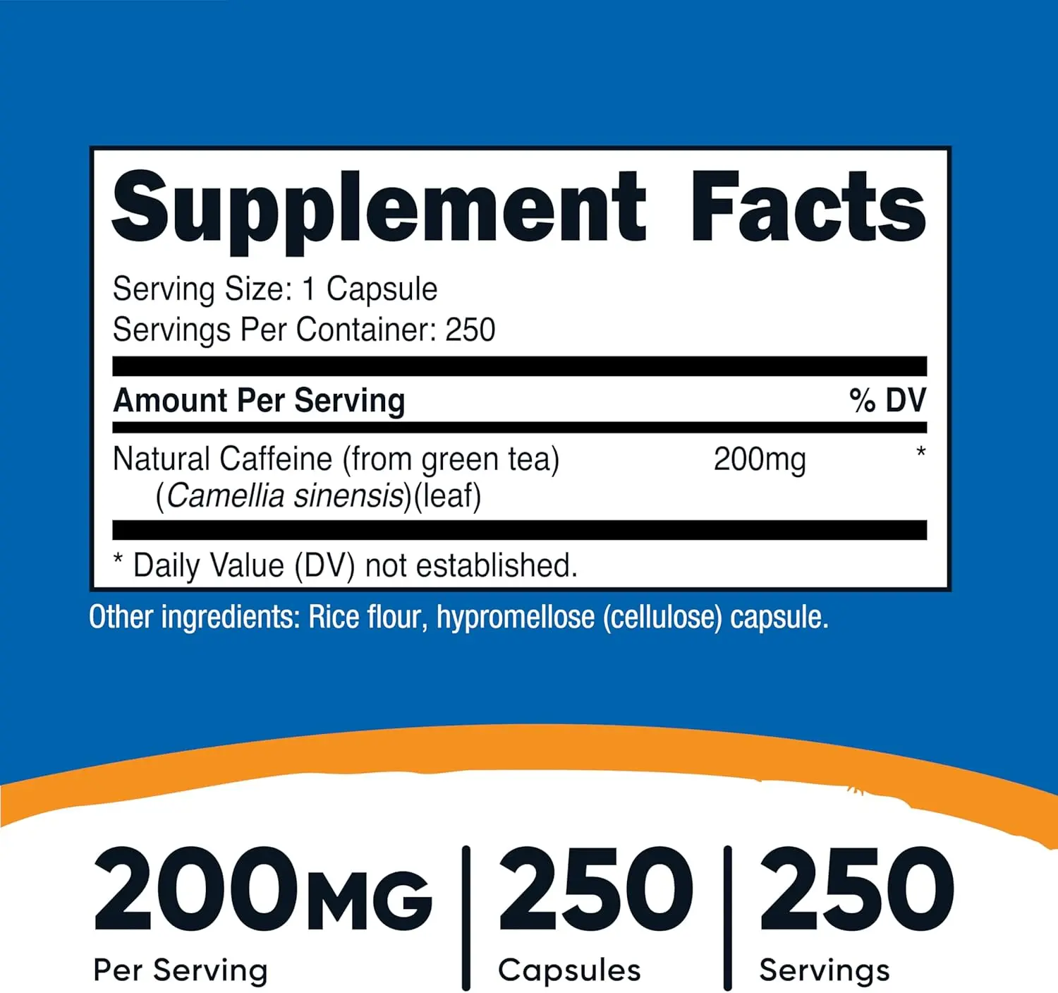 Nutricost Natural Caffeine 200mg Capsules